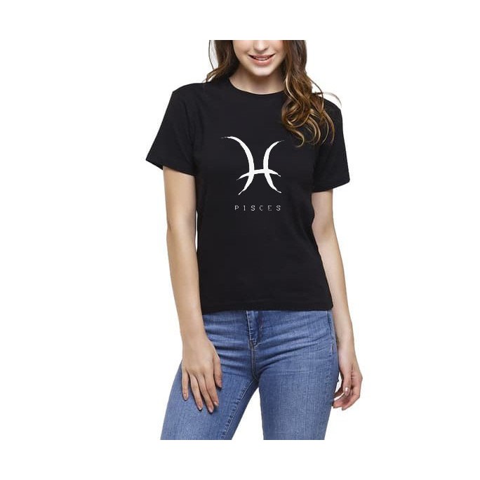 TERMURAH BAJU CEWEK PAKAIAN WANITA T-SHIRT KAOS ZODIAK PISCES