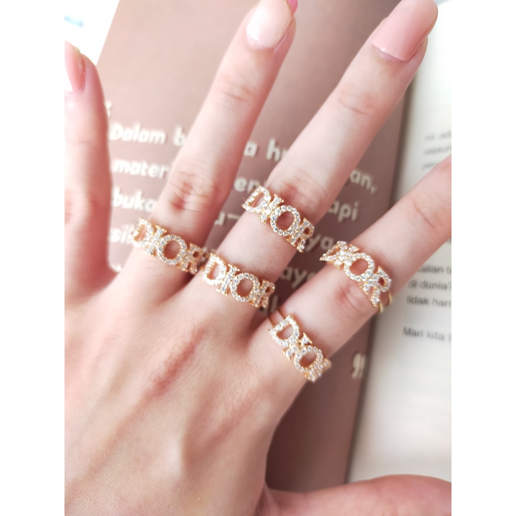 Cincin size jumbo 16 listring mata cincin dior permata diamond look emas asli cincin kadar muda 8k