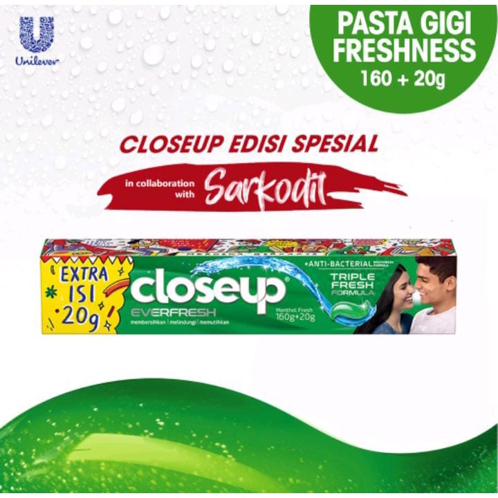 Pasta gigi close up isi 160gr extra isi 20 gram