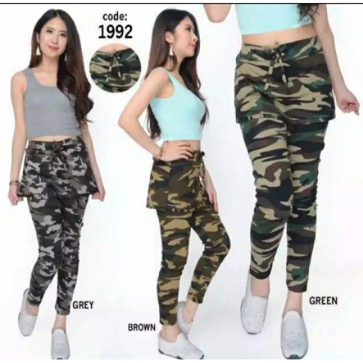 Celana Rok Senam Army - Celana Legging Rok Army Import Terbaru 2025