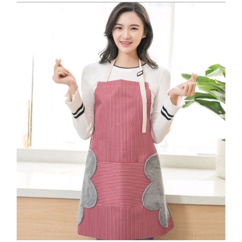 Celemek Masak Apron Dapur Anti Air Minyak Bisa Lap Tangan