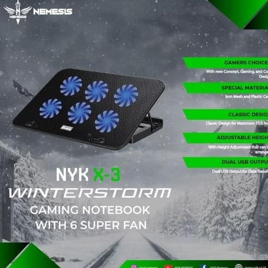 Nyk Nemesis X-3 Winterstorm - Cooling Pad Notebook Cooler Pad laptop