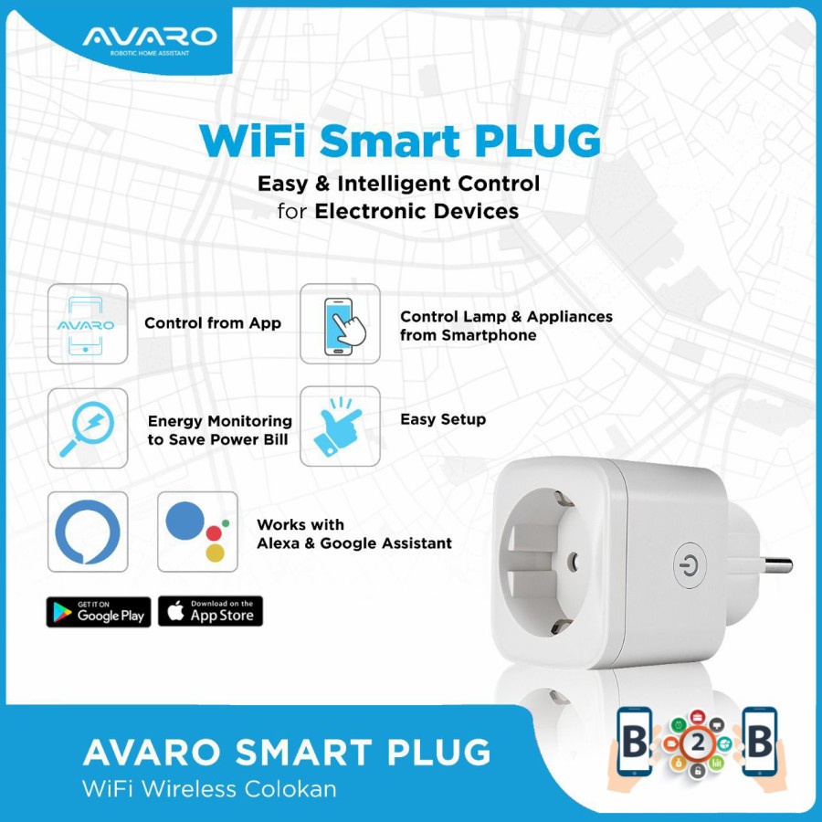 AVARO WIFI SMART PLUG WIRELLESS COLOKAN WIFI