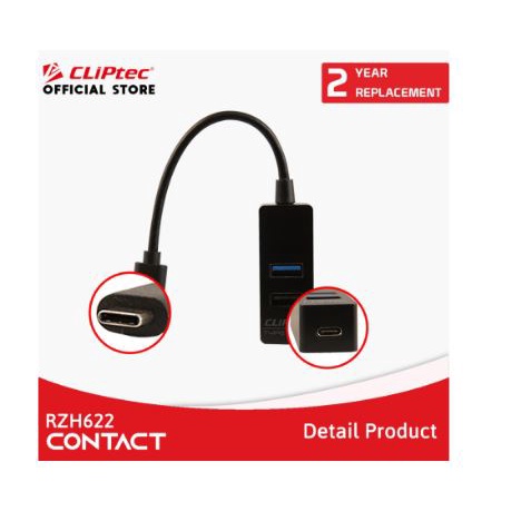 Type c to Usb-A Usb-c hub cliptec 3 port mini 3.1 2.0 5Gbps 480Mbps for pc laptop rzh-622 rzh622