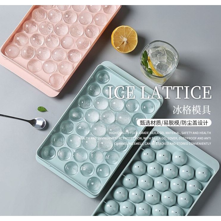 Cetakan Es Batu Bulat Kotak 33 Grid Mould Es Krim Jelly Pudding Ice Cube Tray Box DIY
