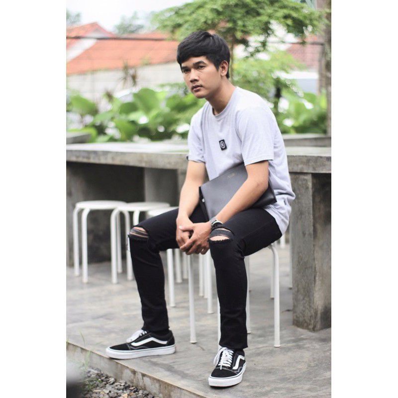 Celana Jeans Pria sobek lutut robek ripper destroy premium bioblitz bio blitz size 27-33