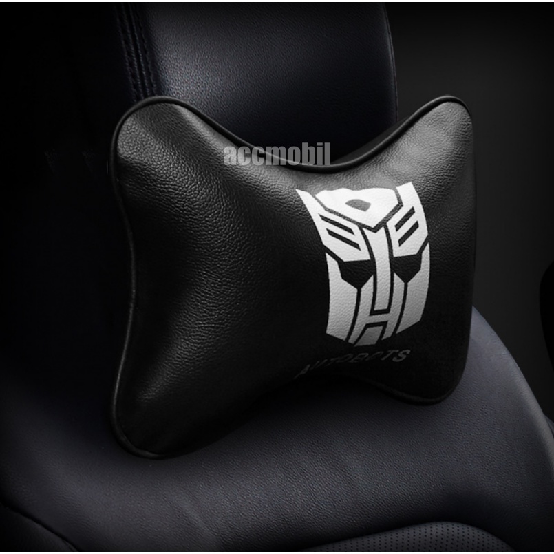 Bantal Headrest Leher Jok Mobil HERO Batman Transformers Superman Spiderman Monster Energy Leopard