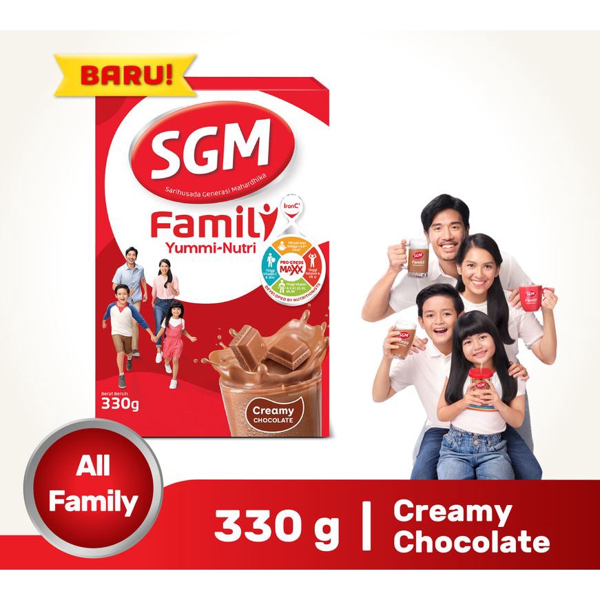

SGM Family Yummi Nutri Creamy CHOCOLATE Susu Keluarga 330 gr