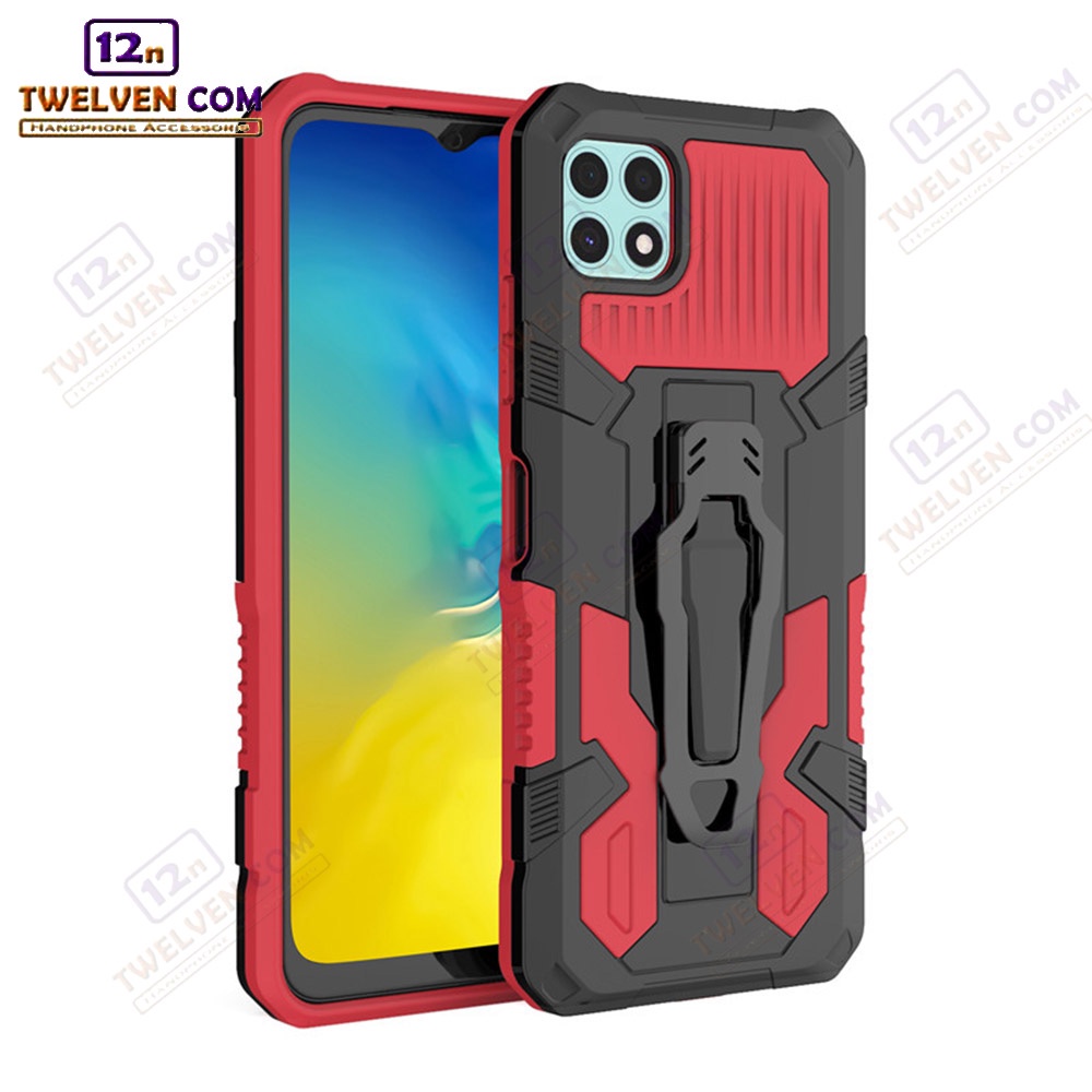 Case Shockproof Samsung A22 5G Armor Hardcase Stand Clip