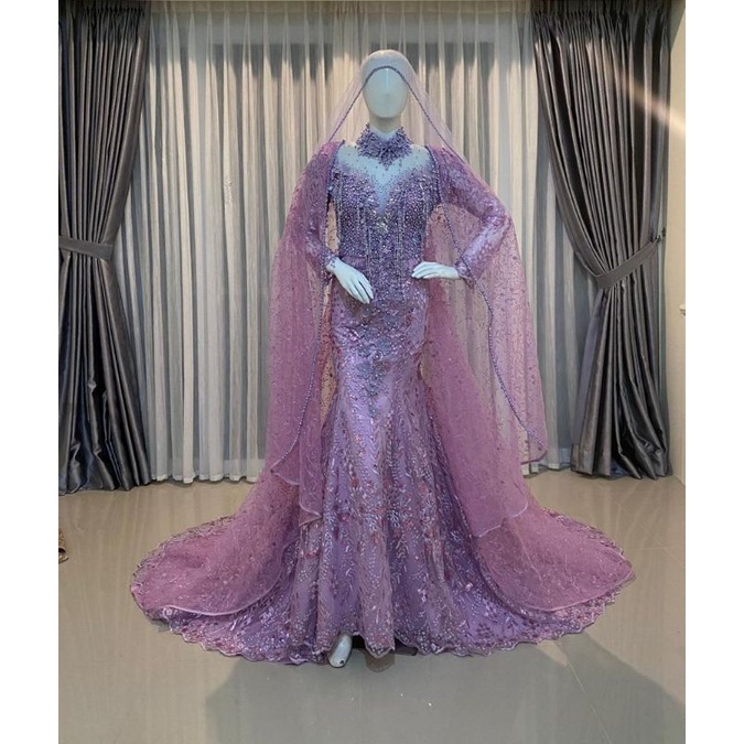 GAUN PENGETEN SLIM DRESS PREMIUN BEREKOR //GAUN SPAN MODERN | GAUN NIKAH | GAUN WEDDING MEWAH |GAUN PENGANTIN MODREN