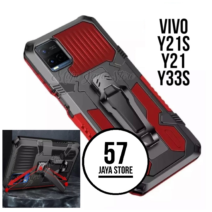 case robot vivo Y33T / Y21A / Y21T / Y21S / Y21 / Y33S hard case klip silicon standing case armor