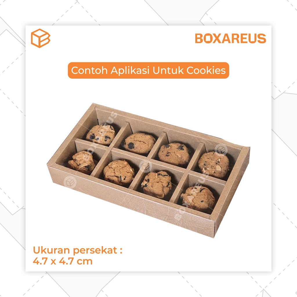 Cake Box Dus Kue Tart Pie Mochi Packaging Sekat Mika | CB112135 (20pcs)