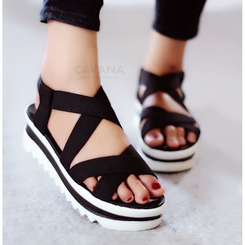 Sandal Wanita Wedges Karet CAVANA SDW248 | Shopee Indonesia