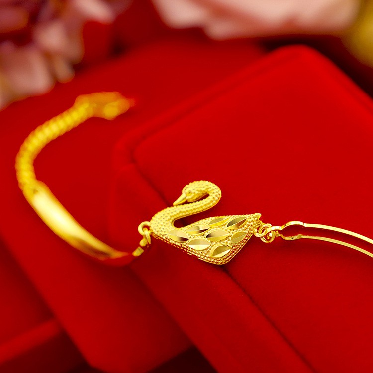 Gelang Wanita Emas Bahan Titanium Anti Karat Dan Tidak Mudah Luntur Dengan Lapis Emas 375-3