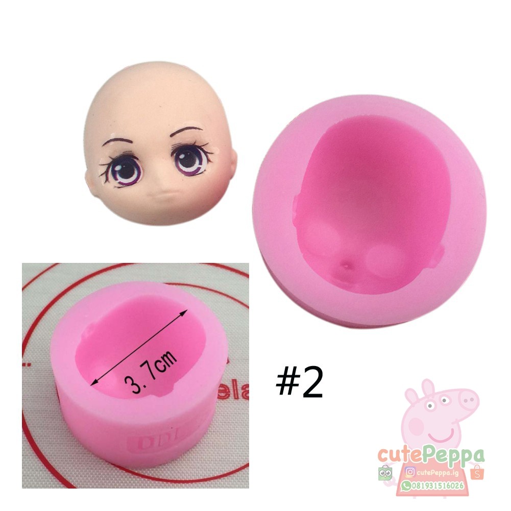 Cetakan kepala wajah orang Silikon Kepala Boneka manusia 3D fondant