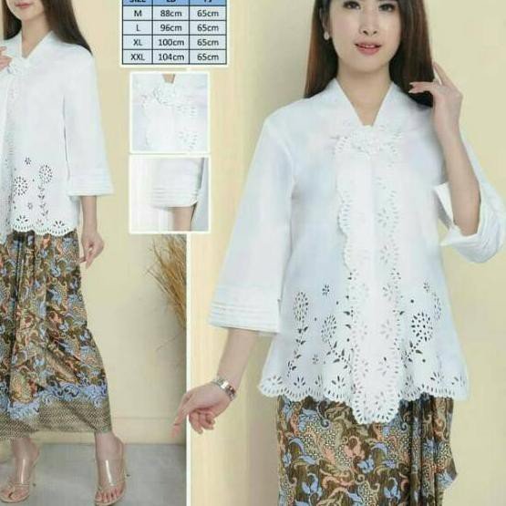 TGD Atasan kebaya Denaya / atasan kebaya putih polos ♥ LARIS ♥