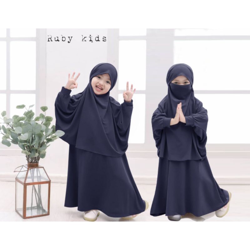 Gamis Ruby Kids. Gamis Anak Set Jilbab Multifungsi Niqab