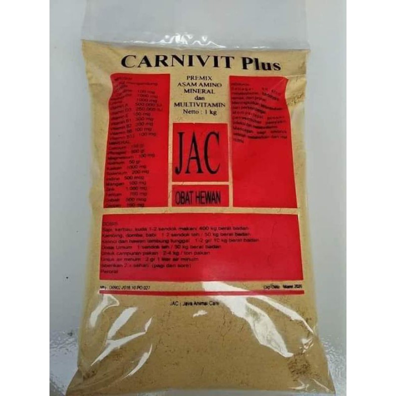 CARNIVIT PLUS(premix,multivitamin,mineral,asamanimo)