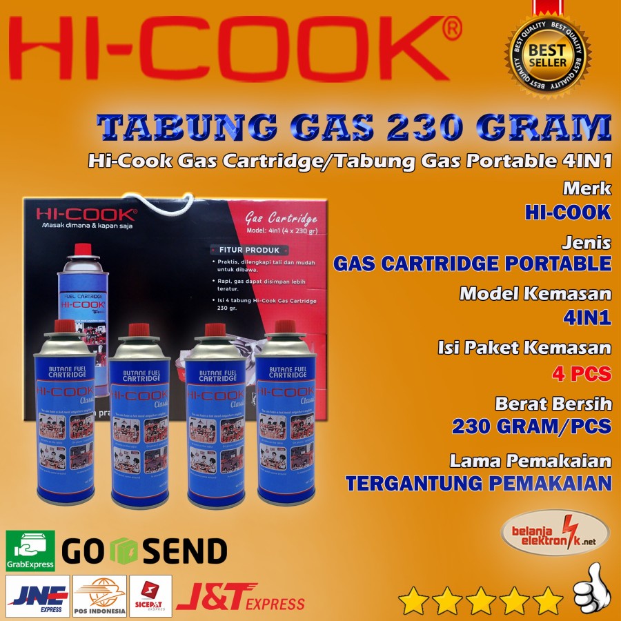 Jual TABUNG GAS PORTABLE HI-COOK 4 IN 1 - TABUNG GAS KALENG - GAS MINI ...