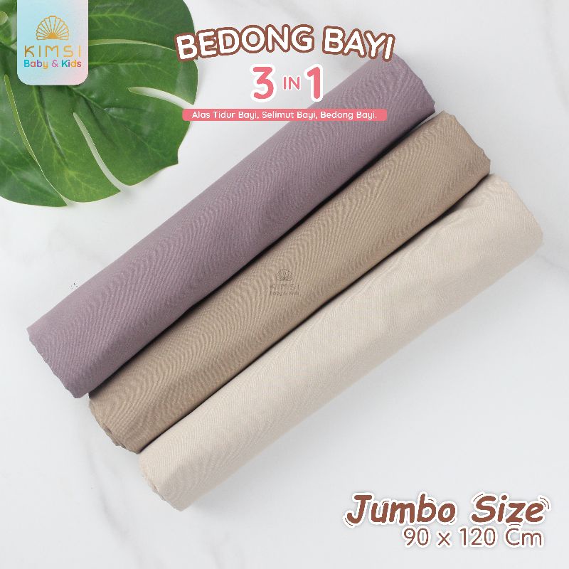 3 PCS BEDONG BAYI JUMBO POLOS KIMSI | BEDONG BAYI KATUN POLOS | ALAS TIDUR BAYI BABY | SELIMUT BABY 
