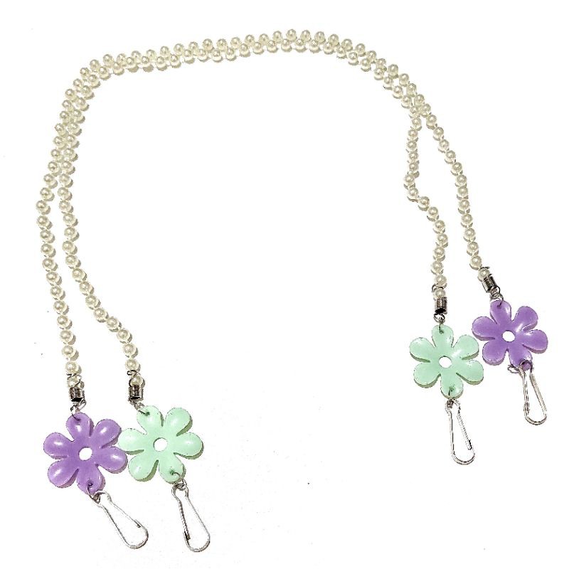 Kalung Masker Strap Mask Korean Jasmine Flower Charm Pearlstring Series Korea Mutiara Bunga