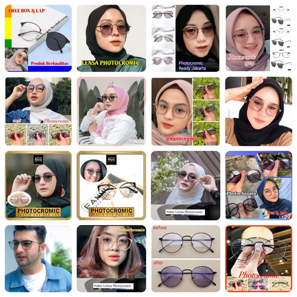 KACAMATA MINUS PHOTOCROMIC BLUECROMIC BLUERAY ANTI RADIASI PRIA WANITA TERBARU