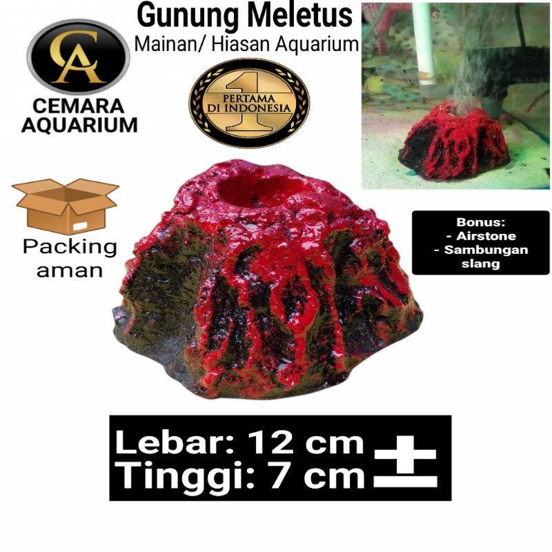 hiasan aquarium/ aquarium/ gunung meletus/ mainan aquarium/ hewan peliharaan/ aksesoris/ aksesoris a