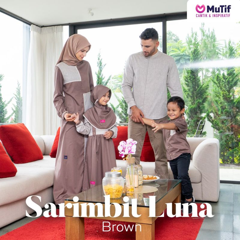 (COD) MUTIF LUNA - LUCIANO - LAURA - LENDRA Brown ll Terbaru sarimbit keluarga 2021 bahan katun line