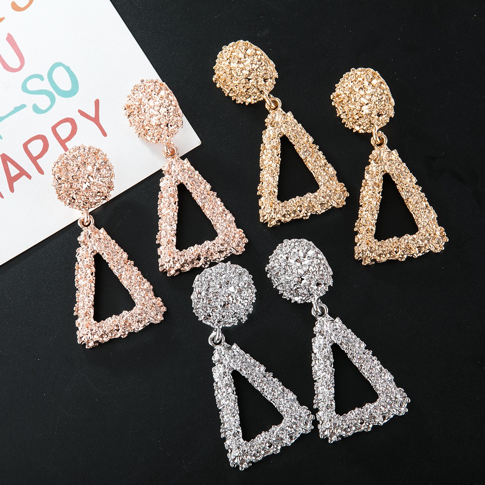 {COD}Anting Ala Korea Segitiga / Anting Paduan Segitiga Anting / Aksesoris Fashion Wanita Import-1
