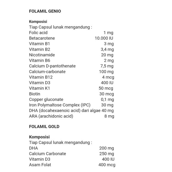 FOLAMIL GOLD - Folamil GENIO  Botol Isi 30 - Multivitamin Ibu Hamil Trimester 1 2 3 Dan Menyusui DHA