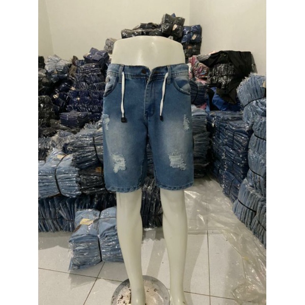 Celana Jeans Pendek Sobek Ripped Pria Bahan Non Sreet Size 27-32