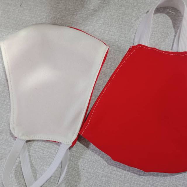 Masker merah putih bahan lembut nyaman dipakai