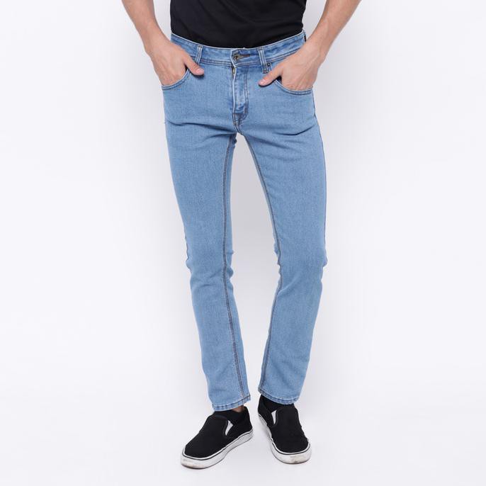 New Product Edwin Celana Jeans Slim Fit Pria Panjang Light Blue La 01 - Biru Muda, 28 Free Ongkir