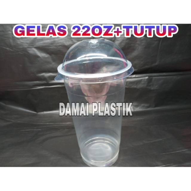 Gelas / Cup 22oz + Tutup Cembung 22 oz