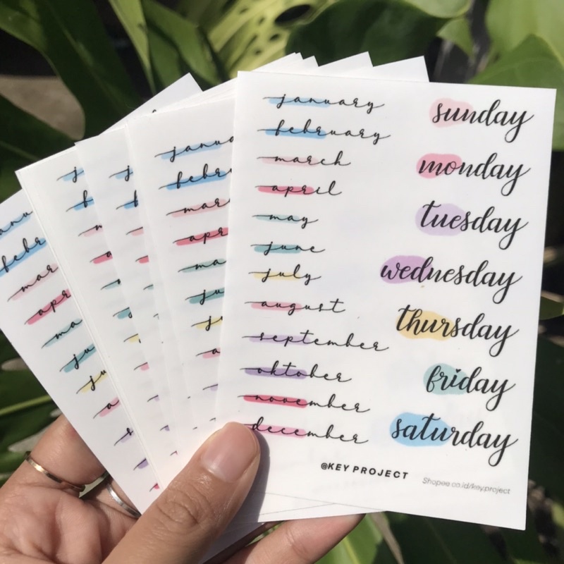 

Stiker bulan dan hari/ aesthetic sticker/ journal stickers KP001