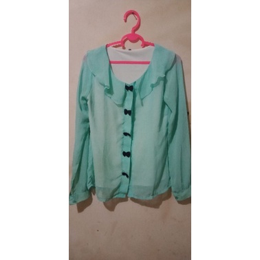 baju murah Atasan sifon blouse sifon baju PL wanita baju lengan panjang baju wanita preloved bekas b