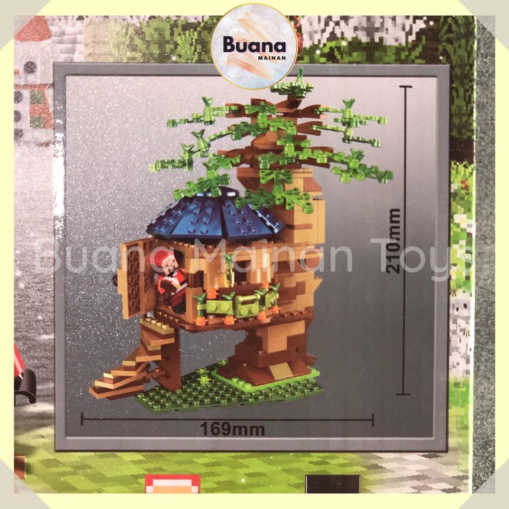 BRICKS QS MINECRAFT SANTA TREE LIGHT HOUSE MAINAN ANAK COWO CEWE BLOCK BRICK MINE CRAFT MINE-CRAFT ADVANTURE 44089