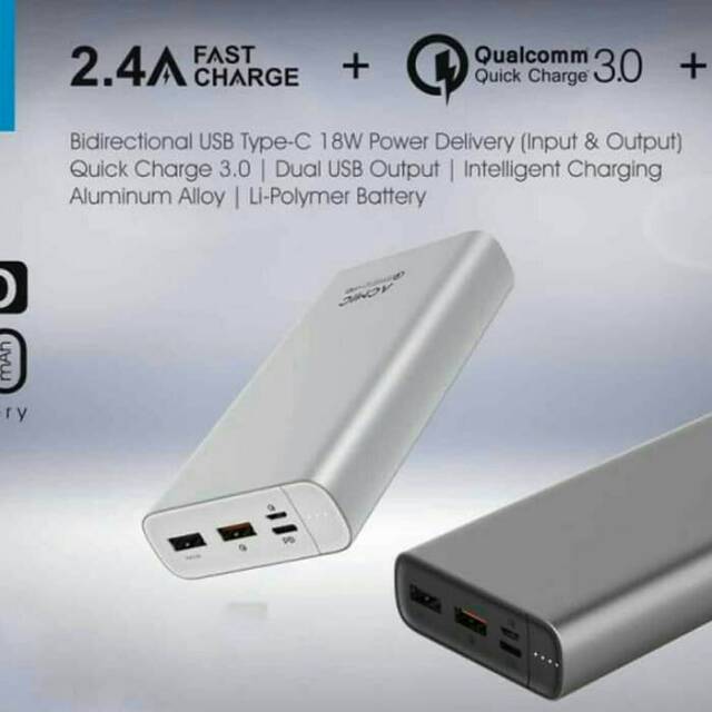 ACMIC S20PRO
20000mAh Fast Charging Power Bank Garansi Resmi
