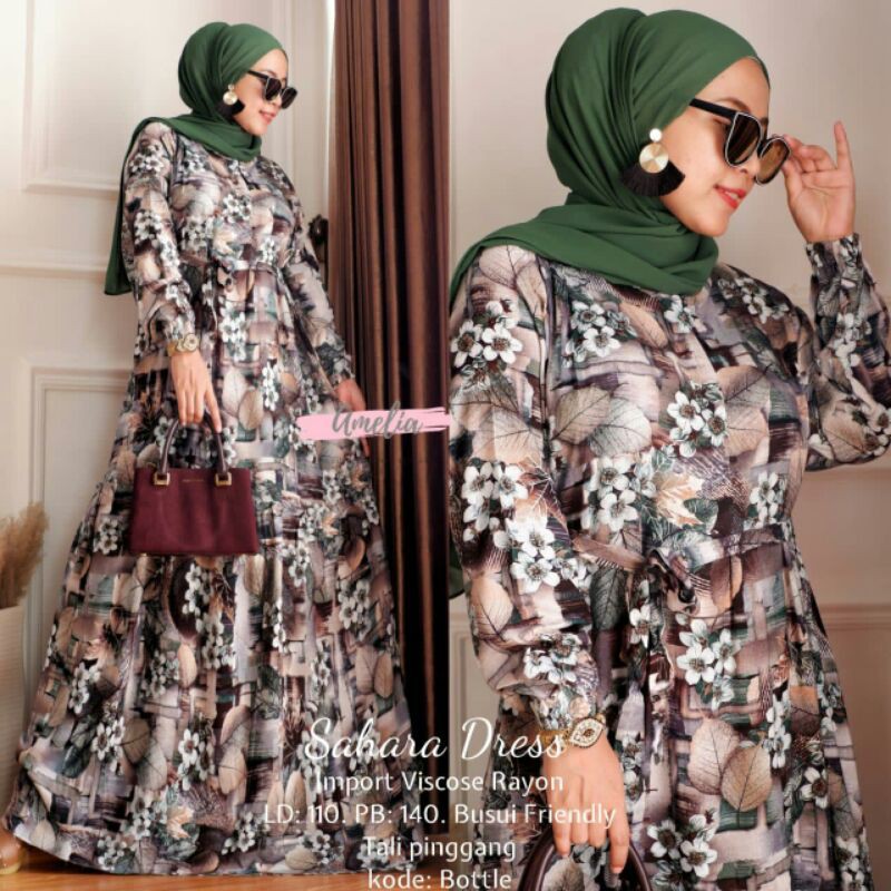 Maxi Dress // Isabel Jumbo Dress By Amelia // Gamis Bahan Viscose Cotton