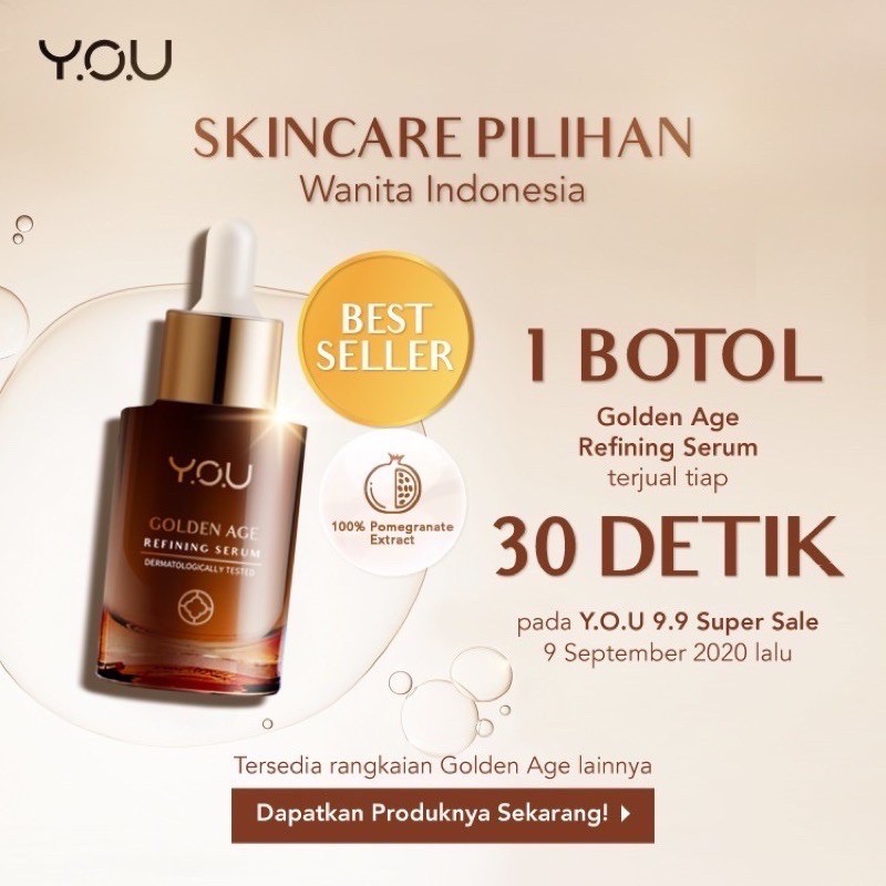 YOU Golden Age Intensive Serum | Serum Anti-Aging | Bakuchiol | Pro-Retinol | YOU Golden Age Refining Serum ( YOU MAKEUPS OFFICIAL STORE )