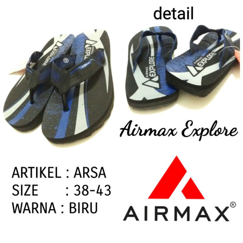 SANDAL JAPIT COWOK AIRMAX ARSA BLACKBLUE SIZE 38-43