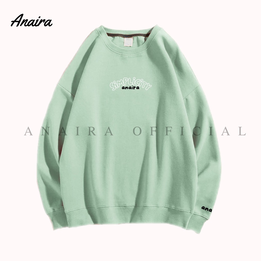 SIMPLICITY SWEATER CREWNECK WANITA OVERSIZE  ANAIRAOFFICIAL