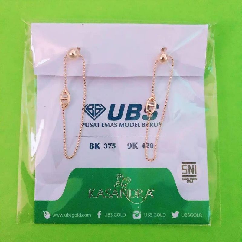 Giwang tusuk panjang CD merica UBS kadar 8K 375