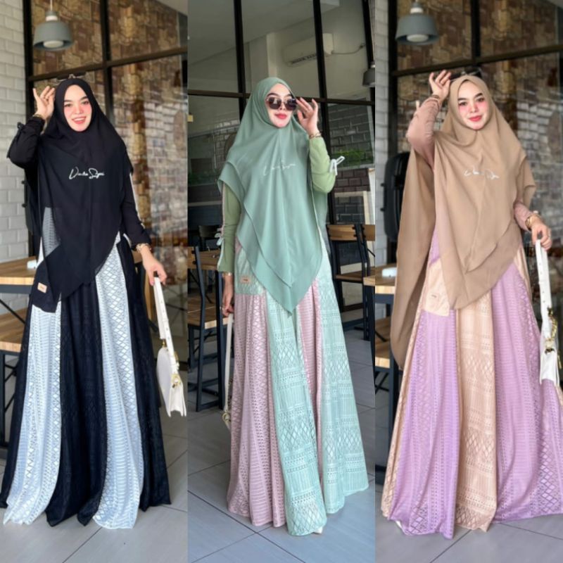 Gamis Erica Malika series syari set original brand by Viendra syari