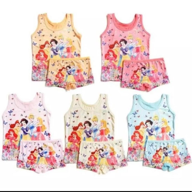 GGM - STELAN SINGLET ANAK PEREMPUAN / 1PCS SINGLET &amp; 1PCS BOXER ANAK PEREMPUAN