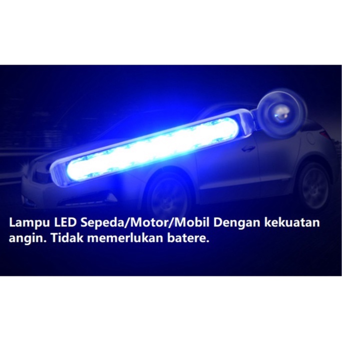 Lampu LED Sepeda Motor Mobil Dengan Tenaga Angin Tanpa Batere - LWP001