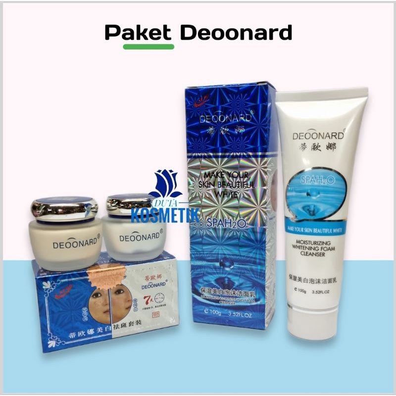 PAKET CREAM DEOONARD SET SIANG &amp; MALAM + CLEANSER