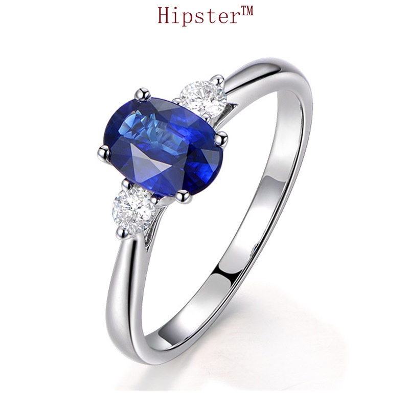 New Personalized European and American Retro Temperament Inlaid Blue Crystal Ring