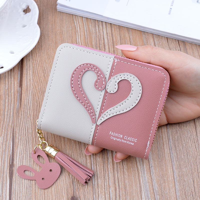 DOMPET LIPAT WANITA MINI IMPORT KECIL KULIT PINK WA495P3 FRAENE KOREA SLOT KARTU UANG RESLETING KOIN PENDEK PREMIUM BATAM BRANDED REMAJA KEKINIAN SIMPLE MURAH LUCU TIPIS