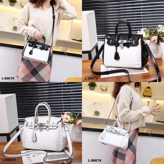 Tas Batam   fashion Sz25 Himalayan Crocodile Swarovski Palladium HDW L-5867